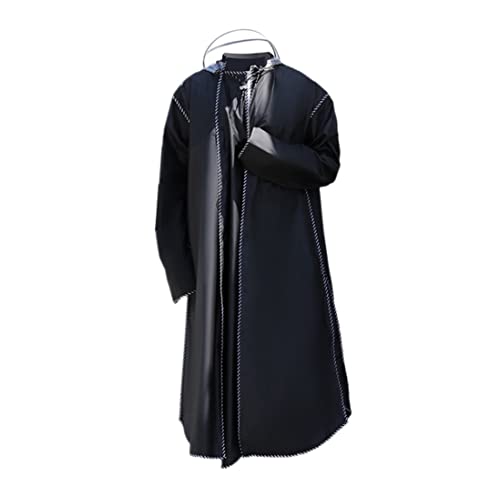 Regenponcho Regenjacke Männer Reißverschluss Mit Kapuze Poncho Motorrad Regenbekleidung Wandern Poncho Umwelt Regenjacke Regenmantel Regencape (Color : Black, Size : XL) von IRYZE