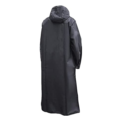 IRYZE Regenponcho Regenjacke Männer Schwarzer Wasserdichter Langer Regenmantel Regenmantel Mit Kapuze Für Outdoor-Wandern, Reisen, Angeln Regenmantel Regencape (Color : Black, Size : L) von IRYZE