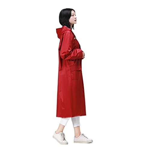 IRYZE Regenponcho Regenjacke Outdoor-Regenmantel Für Damen, Wasserdichte Jacke, Damen, Leichter Trench-Regenmantel Für Herren Regenmantel Regencape (Color : Rood, Size : 4XL) von IRYZE