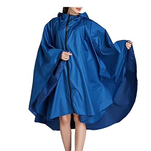 IRYZE Regenponcho Regenjacke Regen-Poncho-Jacken-Mantel Mit Kapuze Für Erwachsene, Wasserdichte Regen-Poncho-Regenmantel-Jacke Mit Kapuze Regenmantel Regencape (Color : Blue, Size : L) von IRYZE