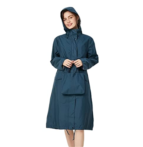 IRYZE Regenponcho Regenjacke Regenmäntel Für Frauen, Langer Wasserdichter Regenmantel, Leichte Regenjacke Mit Kapuze Für Den Außenbereich Regenmantel Regencape (Color : C, Size : XXL) von IRYZE