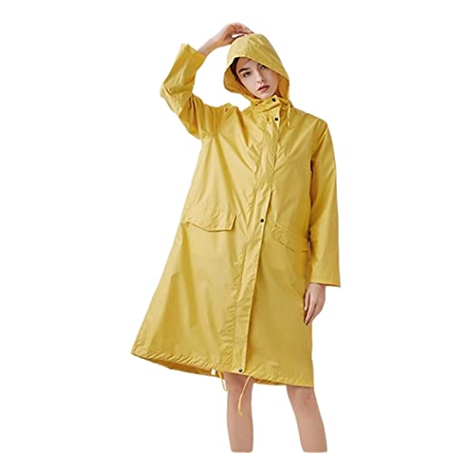 IRYZE Regenponcho Regenjacke Regenmäntel Für Frauen, Langer Wasserdichter Regenmantel, Leichte Regenjacke Mit Kapuze Für Den Außenbereich Regenmantel Regencape (Color : E, Size : XXL) von IRYZE