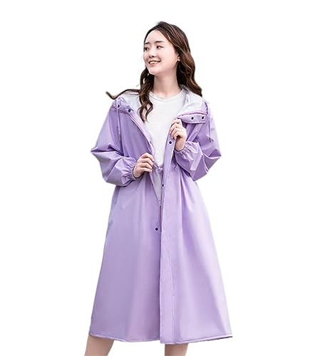 IRYZE Regenponcho Regenjacke Regenmantel Damen Damen Erwachsene Ganzkörper-Einzeljacke Langer Poncho-Regenmantel Regenmantel Regencape (Color : Purple, Size : L) von IRYZE