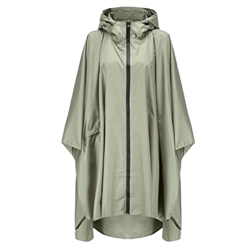 IRYZE Regenponcho Regenjacke Regenmantel Damen Herren Regenbekleidung Outdoor Wandern Regenmantel Poncho Jacke Umhang Regenmantel Regenmantel Regencape (Color : Grün, Size : XL) von IRYZE