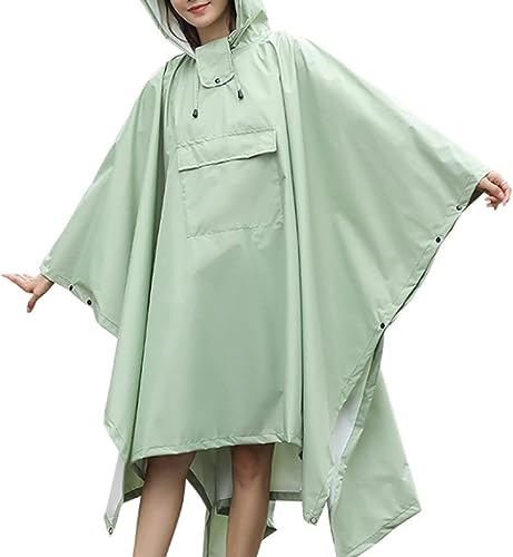 IRYZE Regenponcho Regenjacke Regenmantel Für Männer Und Frauen, Singles, Erhöht Dicker, Fahrrad, Lang, Ganzkörper Regenmantel Regencape (Color : Grün, Size : One size) von IRYZE