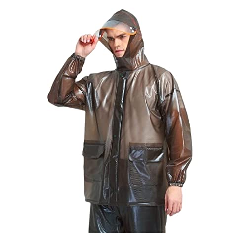 IRYZE Regenponcho Regenjacke Regenmantel Für Radfahren, Motorrad, Outdoor, Wandern, Geteilte Wasserdichte Jacke Und Hose Regenmantel Regencape (Color : Black, Size : M) von IRYZE