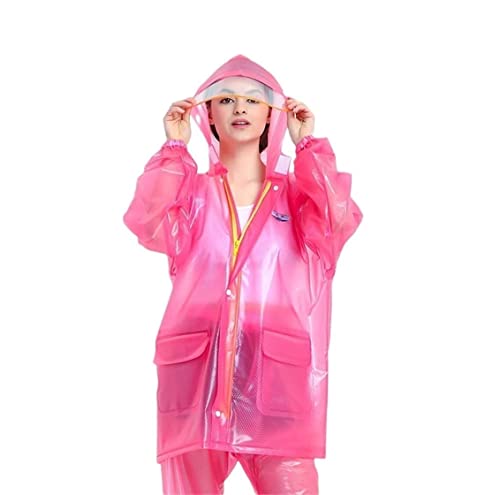 IRYZE Regenponcho Regenjacke Regenmantel Für Radfahren, Motorrad, Outdoor, Wandern, Geteilte Wasserdichte Jacke Und Hose Regenmantel Regencape (Color : Rosa, Size : L) von IRYZE