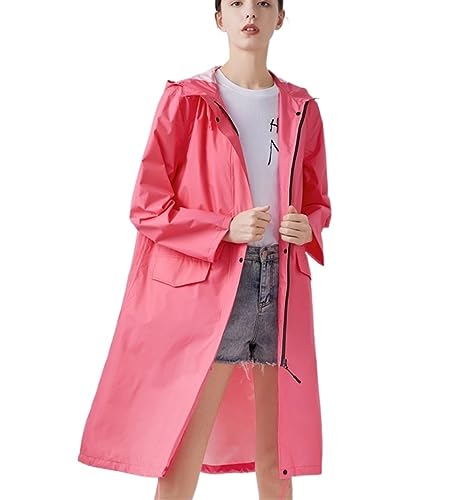 Regenponcho Regenjacke Regenmantel Mit Kapuze, Poncho, Für Damen, Stark, Wasserdicht, Für Erwachsene, Winddicht Regenmantel Regencape (Color : A, Size : XXL) von IRYZE
