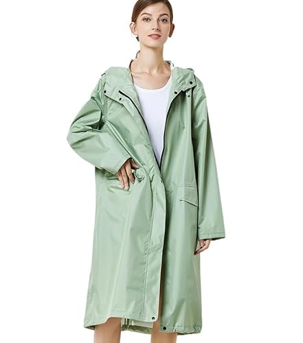 IRYZE Regenponcho Regenjacke Regenmantel Mit Kapuze, Poncho, Für Damen, Stark, Wasserdicht, Für Erwachsene, Winddicht Regenmantel Regencape (Color : Grün, Size : XL) von IRYZE