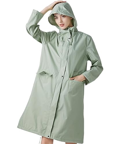 IRYZE Regenponcho Regenjacke Regenmantel Mit Kapuze, Poncho, Für Damen, Stark, Wasserdicht, Für Erwachsene, Winddicht Regenmantel Regencape (Color : Grün, Size : XXL) von IRYZE