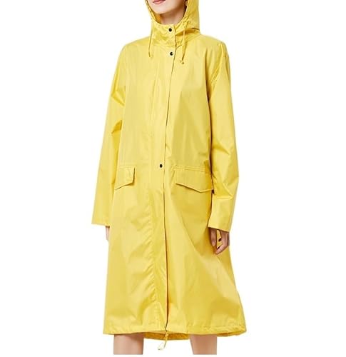 IRYZE Regenponcho Regenjacke Regenmantel Mit Kapuze, Poncho, Für Damen, Stark, Wasserdicht, Für Erwachsene, Winddicht Regenmantel Regencape (Color : Yellow, Size : XL) von IRYZE