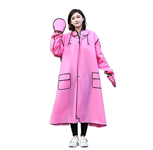 IRYZE Regenponcho Regenjacke Regenmantel Mit Kapuze Regenponcho Wasserdichte Windjacke Damen Regenmantel EVA Regenjacke Mäntel Regenmantel Regencape (Color : Rosa, Size : XXL) von IRYZE