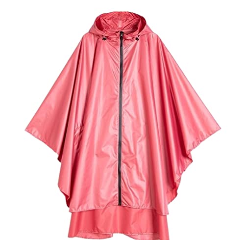 IRYZE Regenponcho Regenjacke Regenponcho Für Erwachsene Mit Tasche Und Reißverschluss, Leichter Regenmantel Für Männer Und Frauen Regenmantel Regencape (Color : Rosa, Size : XL) von IRYZE