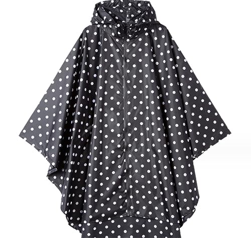 IRYZE Regenponcho Regenjacke Regenschutz Wasserdichter Langer Regenmantel Damen Tourismus Outdoor Wandern Poncho Regenmantel Regenmantel Regencape (Color : Black, Size : L) von IRYZE