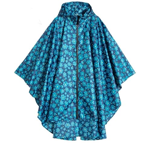 IRYZE Regenponcho Regenjacke Regenschutz Wasserdichter Langer Regenmantel Damen Tourismus Outdoor Wandern Poncho Regenmantel Regenmantel Regencape (Color : Blue, Size : XL) von IRYZE