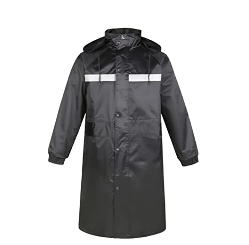 IRYZE Regenponcho Regenjacke Schwarze Regenkleidungsabdeckungen Undurchlässige Regenbekleidung Wasserdichter Regenmantel Mit Kapuze Regenmantel Regenmantel Regencape (Color : Black, Size : 4XL) von IRYZE