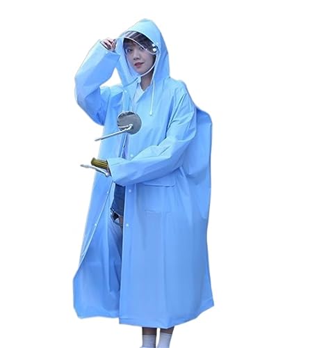 IRYZE Regenponcho Regenjacke Textil-Regenmantel, Lang, Verdickt, Für Elektrofahrzeuge, Regensicher, Für Spaziergänge Im Freien, Einteilig Regenmantel Regencape (Color : Blue, Size : XXL) von IRYZE