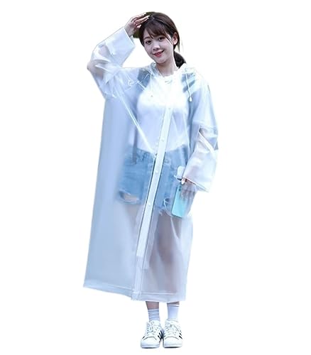 IRYZE Regenponcho Regenjacke Textil-Regenmantel, Lang, Verdickt, Für Elektrofahrzeuge, Regensicher, Für Spaziergänge Im Freien, Einteilig Regenmantel Regencape (Color : White, Size : XL) von IRYZE