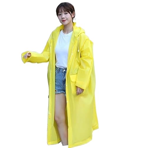 IRYZE Regenponcho Regenjacke Textil-Regenmantel, Lang, Verdickt, Für Elektrofahrzeuge, Regensicher, Für Spaziergänge Im Freien, Einteilig Regenmantel Regencape (Color : Yellow, Size : L) von IRYZE