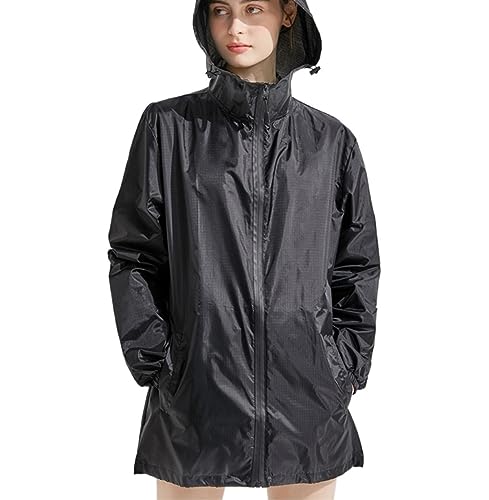 IRYZE Regenponcho Regenjacke Universeller, Tragbarer, Einfarbiger, Kurzer Regenmantel Für Erwachsene Für Laufen Und Radfahren Im Freien Regenmantel Regencape (Color : Black, Size : One size) von IRYZE