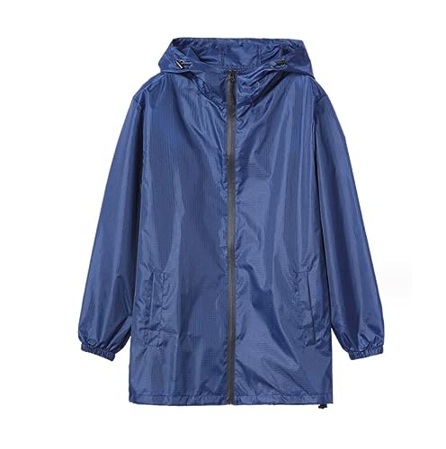 Regenponcho Regenjacke Universeller, Tragbarer, Einfarbiger, Kurzer Regenmantel Für Erwachsene Für Laufen Und Radfahren Im Freien Regenmantel Regencape (Color : Blue, Size : One Size) von IRYZE