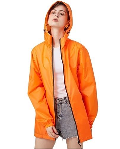 IRYZE Regenponcho Regenjacke Universeller, Tragbarer, Einfarbiger, Kurzer Regenmantel Für Erwachsene Für Laufen Und Radfahren Im Freien Regenmantel Regencape (Color : Orange, Size : One Size) von IRYZE