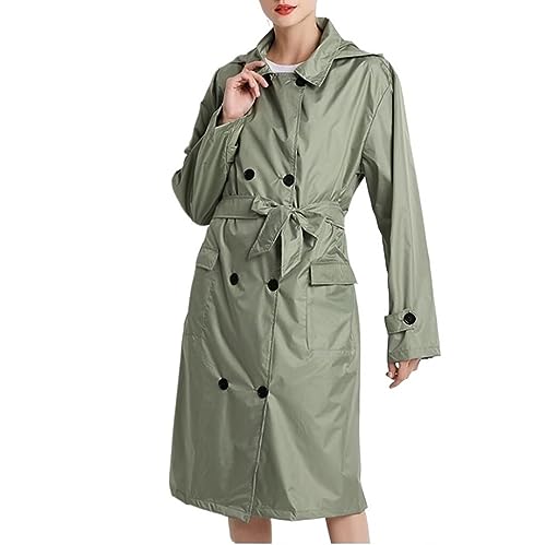 IRYZE Regenponcho Regenjacke Universeller Verlängerter Und Geknöpfter Outdoor-Windschutz-Regenmantel Für Erwachsene, Feuchter Sonnenschutz Regenmantel Regencape (Color : Grün, Size : One Size) von IRYZE