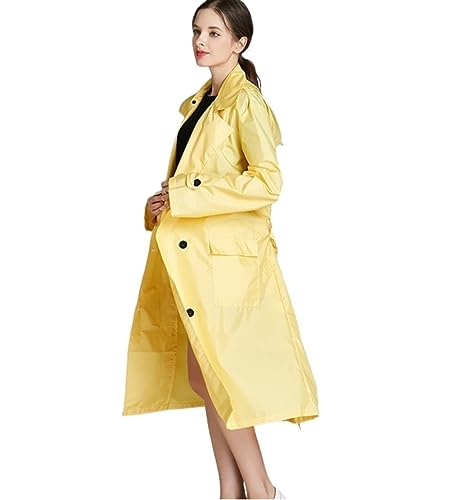 IRYZE Regenponcho Regenjacke Universeller Verlängerter Und Geknöpfter Outdoor-Windschutz-Regenmantel Für Erwachsene, Feuchter Sonnenschutz Regenmantel Regencape (Color : Yellow, Size : One size) von IRYZE