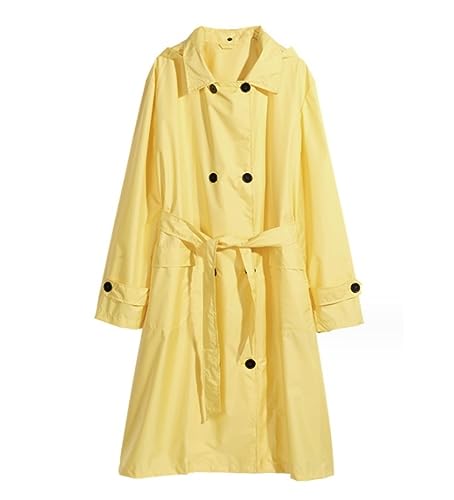 IRYZE Regenponcho Regenjacke Universeller Verlängerter Und Geknöpfter Outdoor-Windschutz-Regenmantel Für Erwachsene, Feuchter Sonnenschutz Regenmantel Regencape (Color : Yellow, Size : One size) von IRYZE