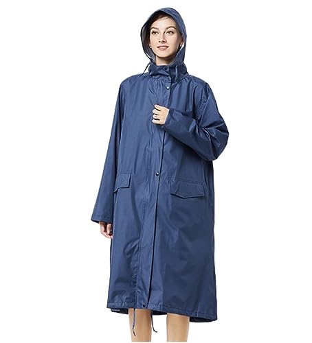 IRYZE Regenponcho Regenjacke Windjacke, Einfarbig, Regenmantel, Outdoor-Reisen, Für Erwachsene, Männliche Und Weibliche Paare Regenmantel Regencape (Color : Blue, Size : L) von IRYZE