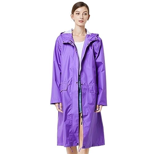 IRYZE Regenponcho Regenjacke Windjacke, Einfarbig, Regenmantel, Outdoor-Reisen, Für Erwachsene, Männliche Und Weibliche Paare Regenmantel Regencape (Color : Purple, Size : L) von IRYZE