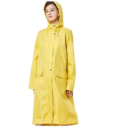 IRYZE Regenponcho Regenjacke Windjacke, Einfarbig, Regenmantel, Outdoor-Reisen, Für Erwachsene, Männliche Und Weibliche Paare Regenmantel Regencape (Color : Yellow, Size : L) von IRYZE