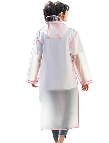 IRYZE Regenponcho Regenjacke Herren-Regenmantel, Transparenter Damen-Regenmantel, Damen-Einzel-Regenmantel Für Reisen Regenmantel Regencape (Color : Rosa, Size : M) von IRYZE