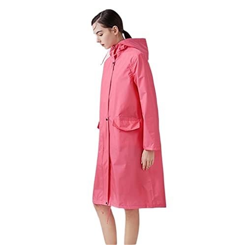 Regenponcho Regenjacke Regenmäntel Für Frauen, Langer Wasserdichter Regenmantel, Leichte Regenjacke Mit Kapuze Für Den Außenbereich Regenmantel Regencape (Color : I, Size : XL) von IRYZE