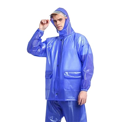 IRYZE Regenponcho Regenjacke Regenmantel Für Radfahren, Motorrad, Outdoor, Wandern, Geteilte wasserdichte Jacke Und Hose Regenmantel Regencape (Color : Purple, Size : M) von IRYZE