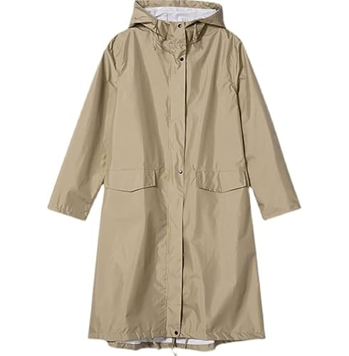 Regenponcho Regenjacke Regenmantel Mit Kapuze, Poncho, Für Damen, Stark, Wasserdicht, Für Erwachsene, Winddicht Regenmantel Regencape (Color : Brown, Size : XL) von IRYZE