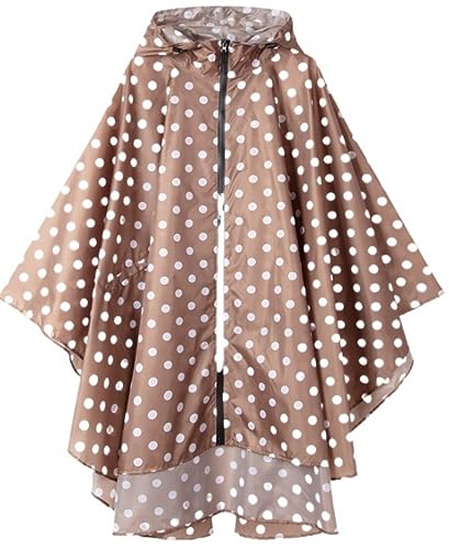 IRYZE Regenponcho Regenjacke Regenschutz Wasserdichter Langer Regenmantel Damen Tourismus Outdoor Wandern Poncho Regenmantel Regenmantel Regencape (Color : Brown, Size : XL) von IRYZE