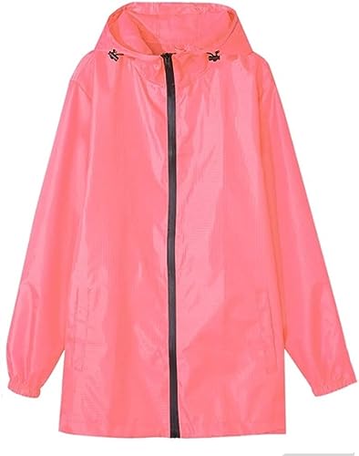 Regenponcho Regenjacke Universeller, Tragbarer, Einfarbiger, Kurzer Regenmantel Für Erwachsene Für Laufen Und Radfahren Im Freien Regenmantel Regencape (Color : Rosa, Size : One Size) von IRYZE