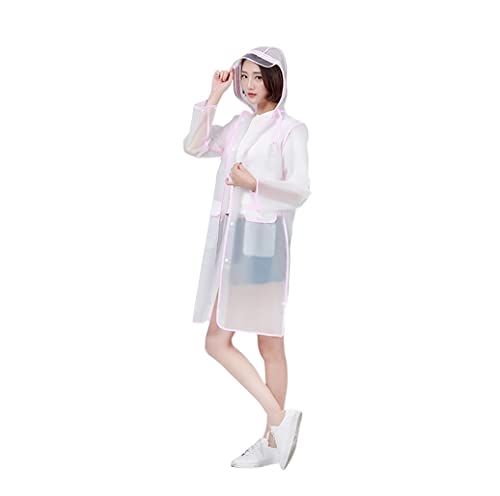 IRYZE Regenponcho Regenjacke Wasserdichter Regenmantel Für Damen, Winddichte Regenbekleidung, Undurchlässig, Umweltfreundlich, Für Reisen Regenmantel Regencape (Color : Rosa, Size : L) von IRYZE