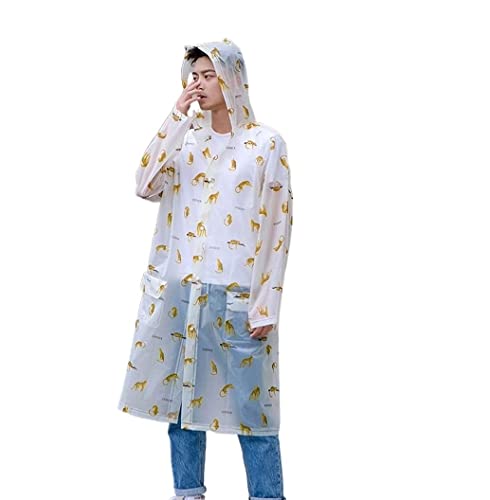 IRYZE Regenponcho Regenjacke Wiederverwendbarer Langer Regenmantel Für Paare, EVA-bedruckte Regenponchos, Mehrweg-Regenjacken Regenmantel Regencape (Color : A, Size : M) von IRYZE