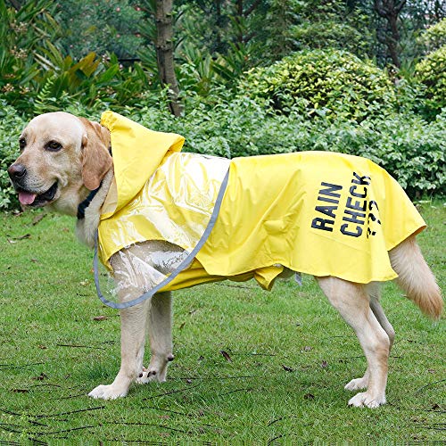 ISPET Hunde-Regenmäntel für große Hunde, Hunde-Kapuzen-Regenmantel mit reflektierenden Streifen, wasserdicht | leichtes Gewicht, Premium Hundeponcho Regenmantel mittelgroße und groß, Gelb von IS PET DESIGNER PETWEAR