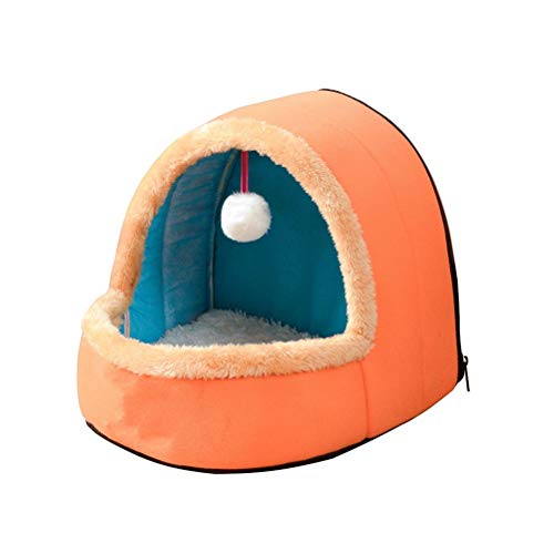 ISCBAFYX Warmes und weiches Katzenbett mit Spielzeugball: Gemütliches Haustierhaus für Hunde und Welpen mit einem bequemen Haustierkissen ISCBAFYX Warmes und weiches Katzenbett mit Spielzeugball: Gemütliches Haustierhaus für Hunde und Welpen mit einem bequemen Haustierkissen von ISCBAFYX