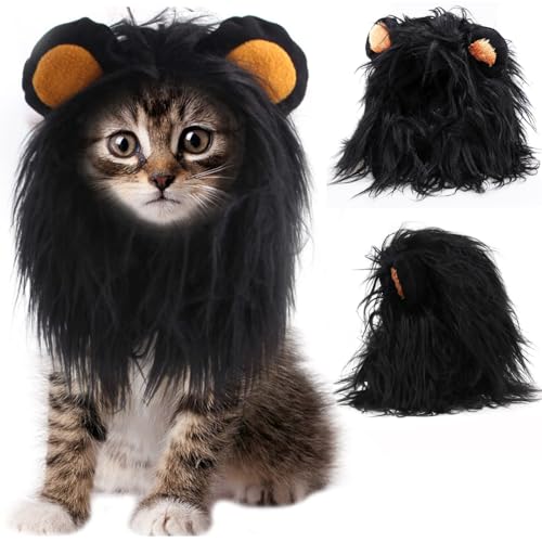 Halloween-Kostüm für Katzen und Hunde, schwarze Löwenmähne, realistische und lustige Hundekostüm, niedlicher Haustierhut für kleine Hunde, Katzen, Welpen, Kätzchen, Cosplay-Party, ausgefallenes Halloween-Kostüm für Katzen und Hunde, schwarze Löwenmähne, realistische und lustige Hundekostüm, niedlicher Haustierhut für kleine Hunde, Katzen, Welpen, Kätzchen, Cosplay-Party, ausgefallenes von ISDULA