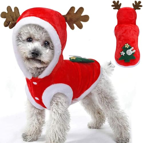 Hunde-Weihnachtskostüm, Winter-Kapuzenmantel für Welpen, Weihnachtsmann, Rentier-Outfit, Hundekleidung für kleine mittelgroße Hunde und Katzen, Weihnachtsparty, Hundeweste, Kleidung, kaltes Wetter, Hunde-Weihnachtskostüm, Winter-Kapuzenmantel für Welpen, Weihnachtsmann, Rentier-Outfit, Hundekleidung für kleine mittelgroße Hunde und Katzen, Weihnachtsparty, Hundeweste, Kleidung, kaltes Wetter, von ISDULA