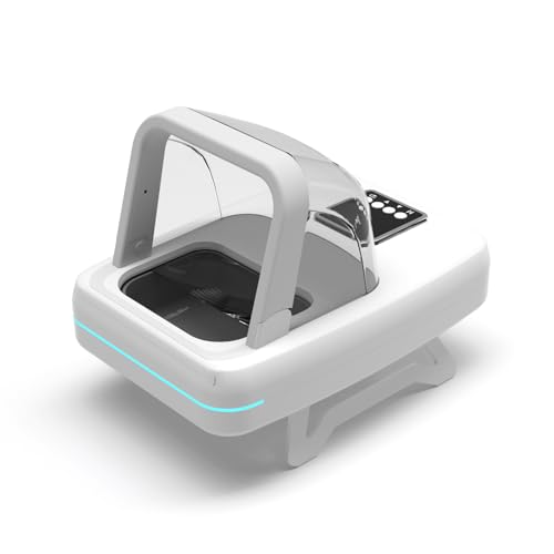 Futterautomat Katze, Mikrochip-Futterautomat mit Halsbandsensor, Intelligente Fütterung, Lebensmittelraub Verhindern, Geeignet für Nass- und Trockenfutter, Weiß von ISENVO