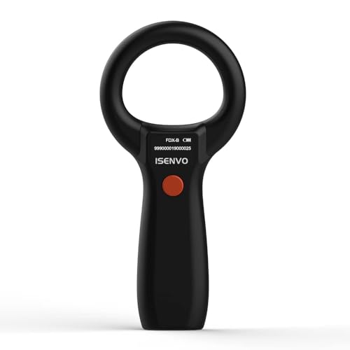 ISENVO Haustier-Mikrochip-Scanner, USB aufladbar, RFID, EMID, Mikrochip-Leser, 134,2 kHz, 125 kHz, 15 Stellen, für Haustiere, Schweine, Hunde, Katzen (190S) von ISENVO