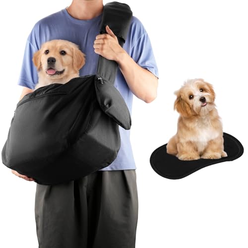 ISFORU Hundetragetasche, Tragetasche für mittelgroße Hunde, passend für mittelgroße Hunde und Katzen, 5 bis 10 kg, freihändige Hundetasche mit verstellbarem Gurt, Taschen und weicher Bodenmatte von ISFORU