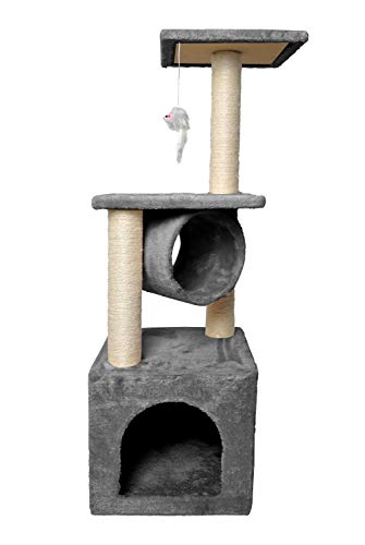 Katzenkratzbaum 90cm Kletterbaum Stabil für Katzen Klettergerüst 7959, Farbe:Grau Katzenkratzbaum 90cm Kletterbaum Stabil für Katzen Klettergerüst 7959, Farbe:Grau von ISO TRADE