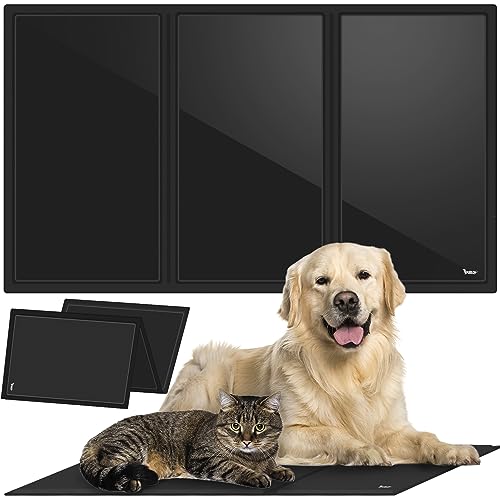 Kühlmatte für Hunde Katzen Selbstkühlend Abwischbar Faltbar Gelauflagen Groß Schwarz 10937 von ISO TRADE