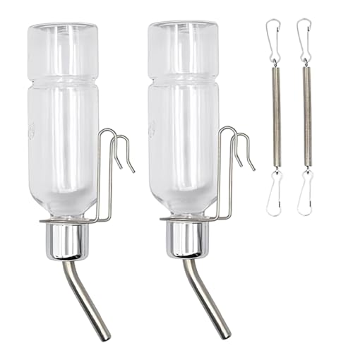 2pcs Meerschweinchenwasserflasche ohne Tropfen 350 ml klarer Plastikhamster Wasserspender hängende Kaninchen Wasserer von ISOYTERO